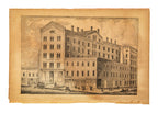 group of rare original and seldom seen engravings of downtown chicago buildings from the 1850s