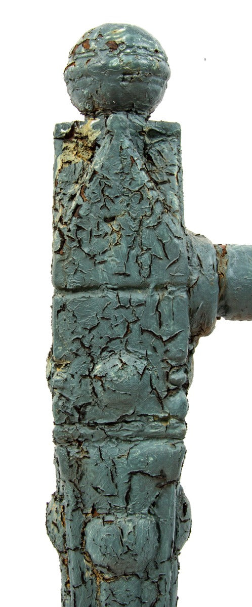 two matching highly sought after 19th century "chicago style" ornamental cast iron dearborn foundry exterior newel posts