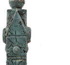 single all original 19th century "chicago style" salvaged exterior residential cast iron newel post with ball finial