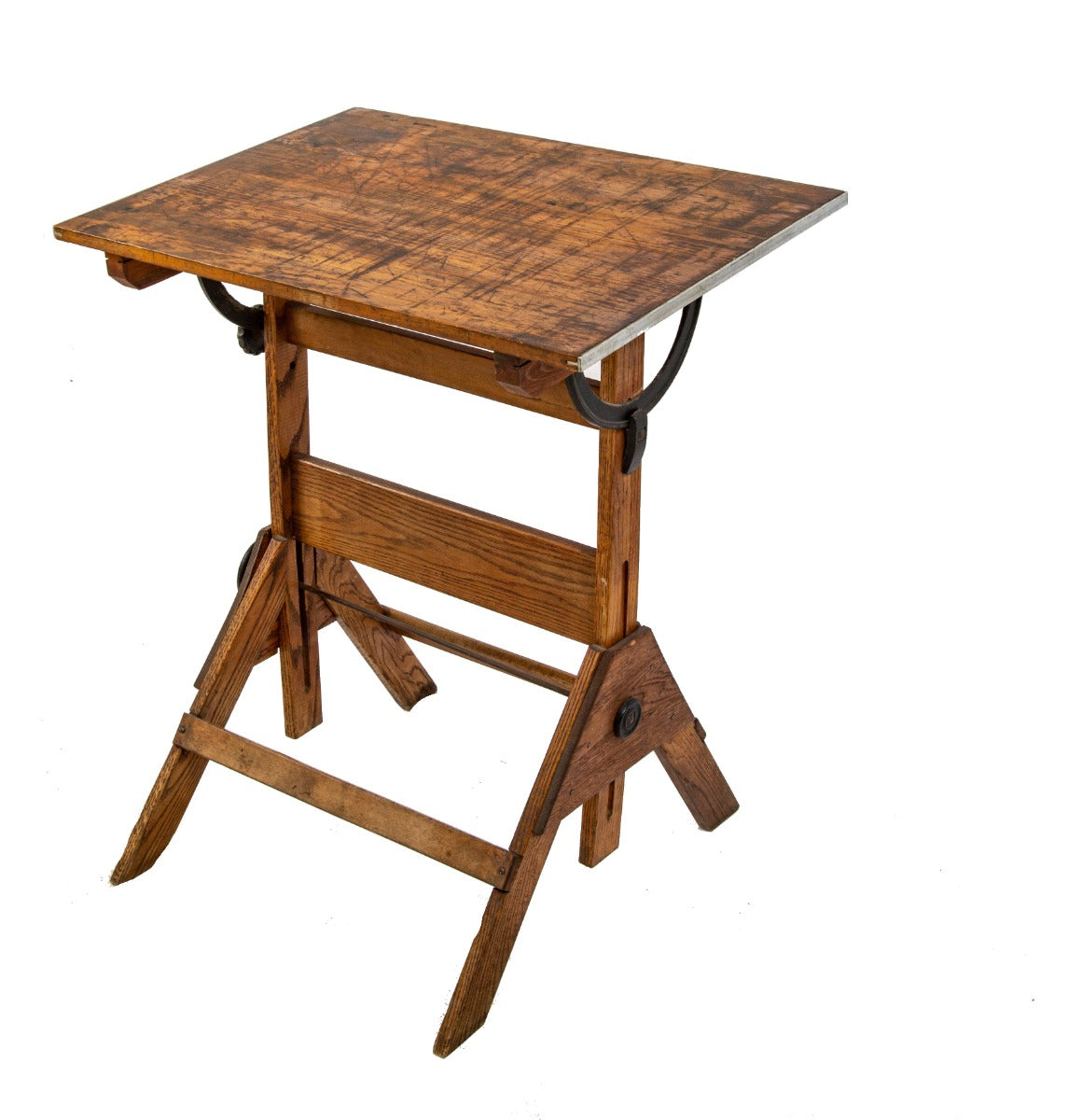 original early 20th century keuffel and esser unusually compact varnished oak wood fully adjustable chicago drafting table