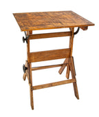 original early 20th century keuffel and esser unusually compact varnished oak wood fully adjustable chicago drafting table