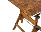 original early 20th century keuffel and esser unusually compact varnished oak wood fully adjustable chicago drafting table
