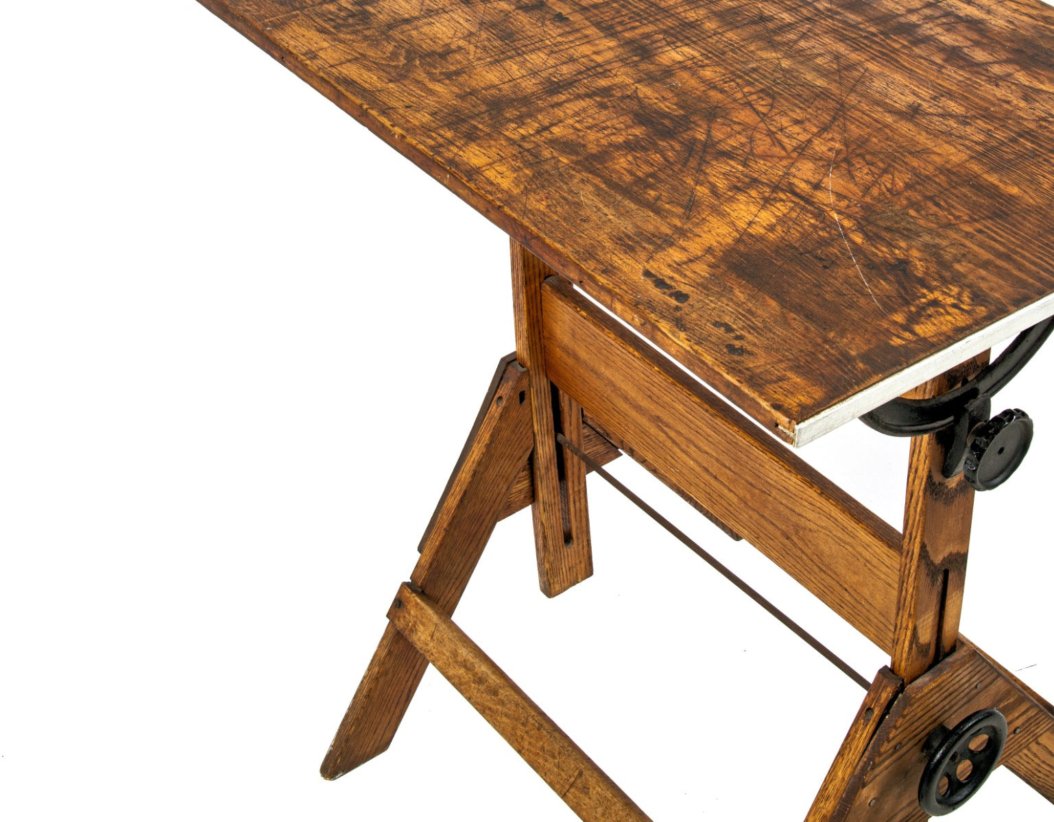 original early 20th century keuffel and esser unusually compact varnished oak wood fully adjustable chicago drafting table