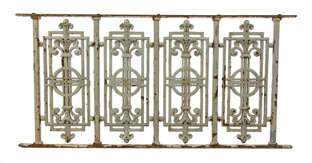 early 20th century unusual prairie school ornamental cast iron painted chicago building stair balusters attributed to nimmons and fellows