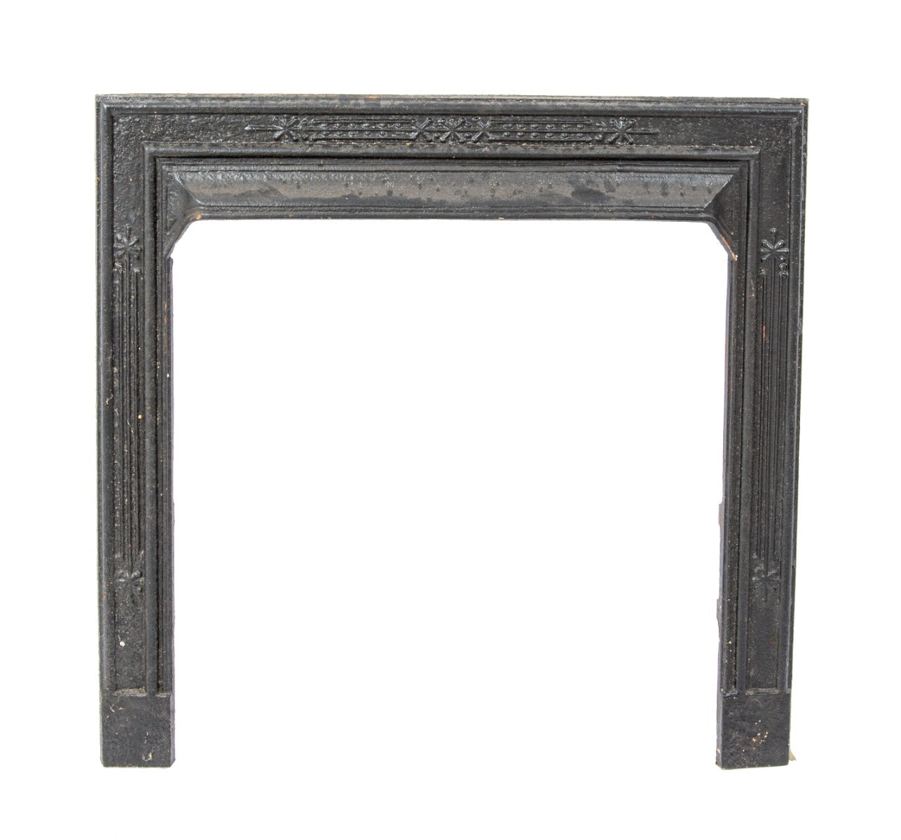 single 19th century 1890s antique american ornamental cast iron interior salvaged chicago fireplace surround