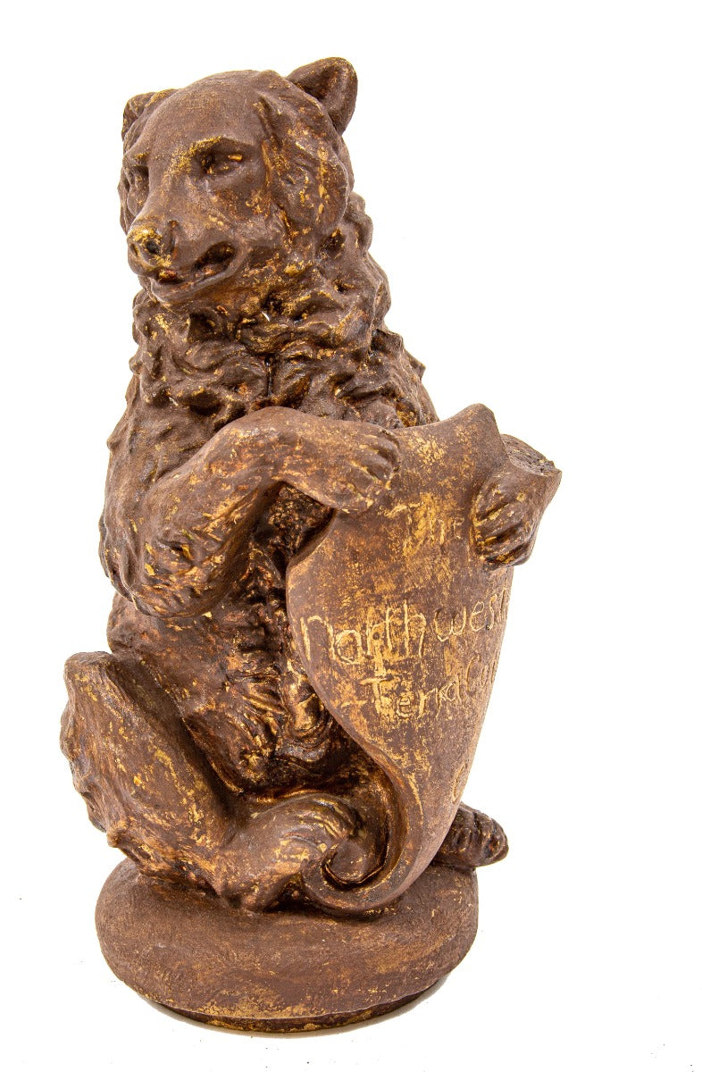 exceptionally rare late 19th or early 20th century northwestern terra cotta salesman sample featuring bear with incised shield