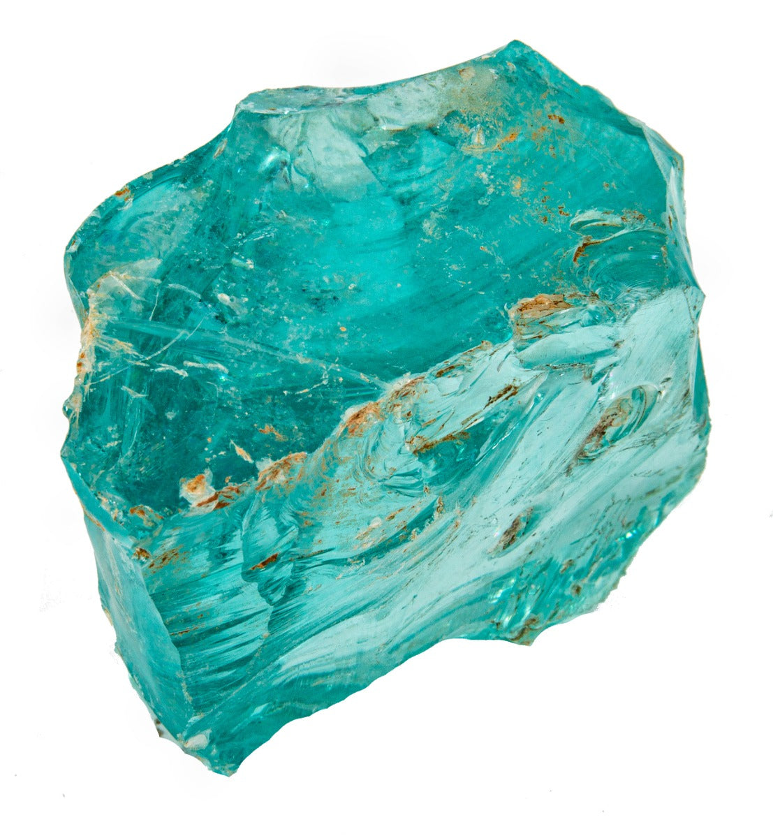 original oversized aqua green glass cullet salvaged from bruce goff's eugene bavinger house during its demolition