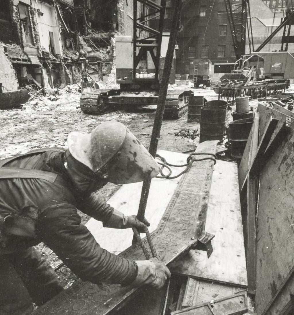 original 1894 louis h. sullivan-designed chicago stock exchange building cast iron staircase stringer executed by winslow brothers