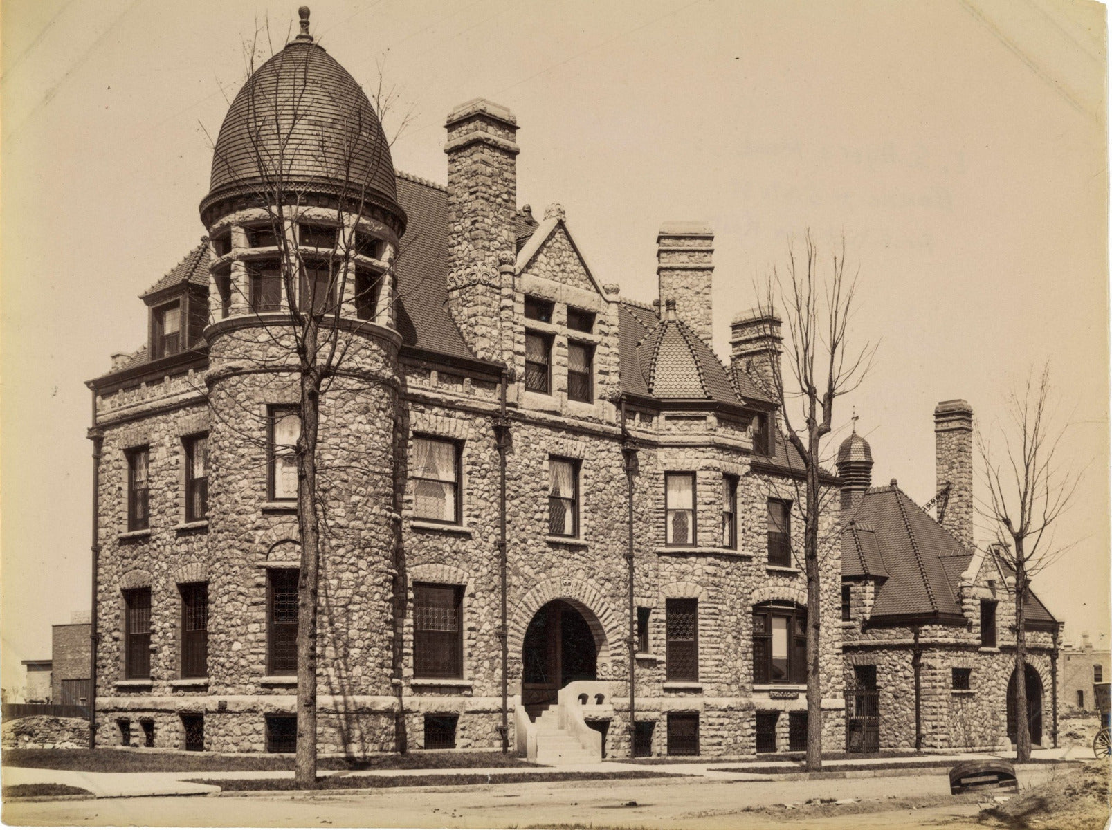 john wellborn root-designed anderson pressed block salvaged from burnham and root's 1885 edwin e. ayer residence during demolition in 1966