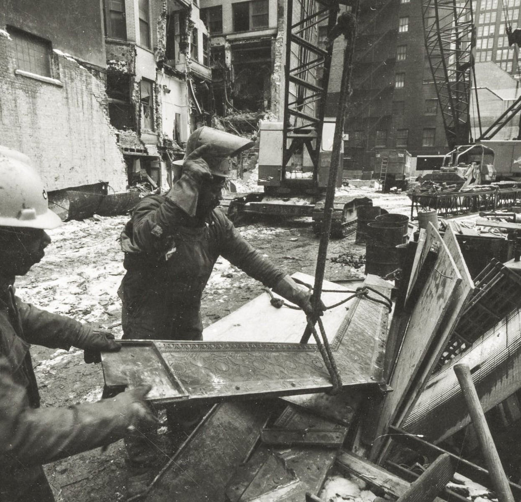 original 1894 louis h. sullivan-designed chicago stock exchange building cast iron staircase stringer executed by winslow brothers