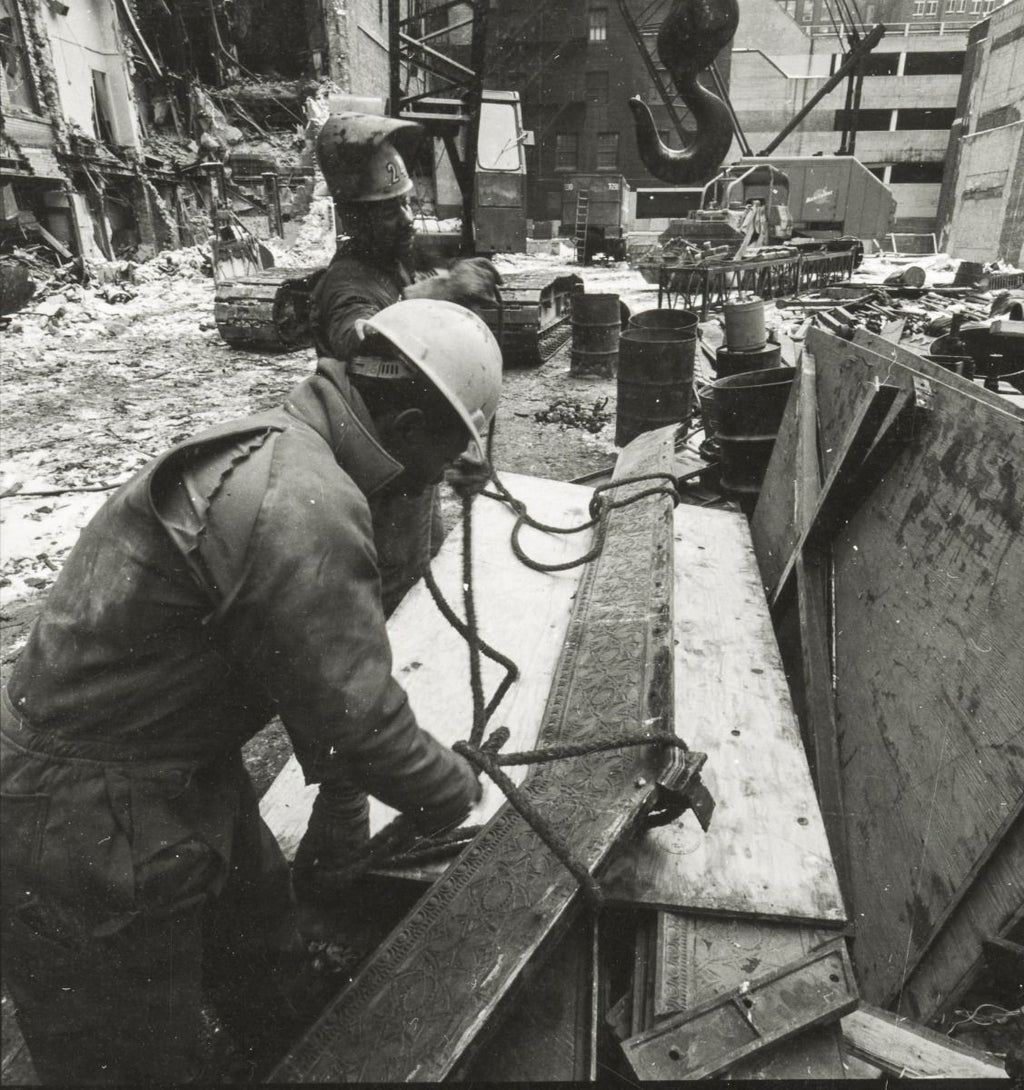 original 1894 louis h. sullivan-designed chicago stock exchange building cast iron staircase stringer executed by winslow brothers