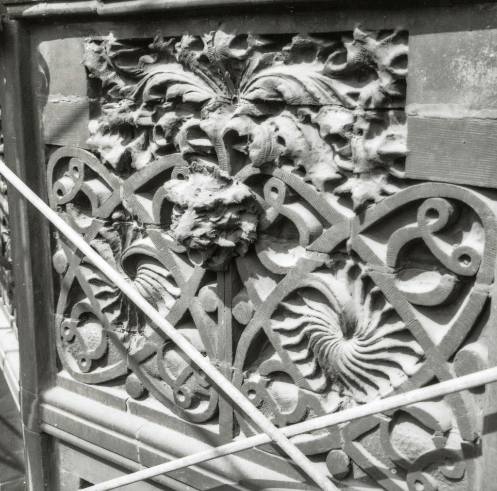 visually distinctive original 1892 exterior adler and sullivan schiller building or garrick theater terra cotta facade spandrel panel