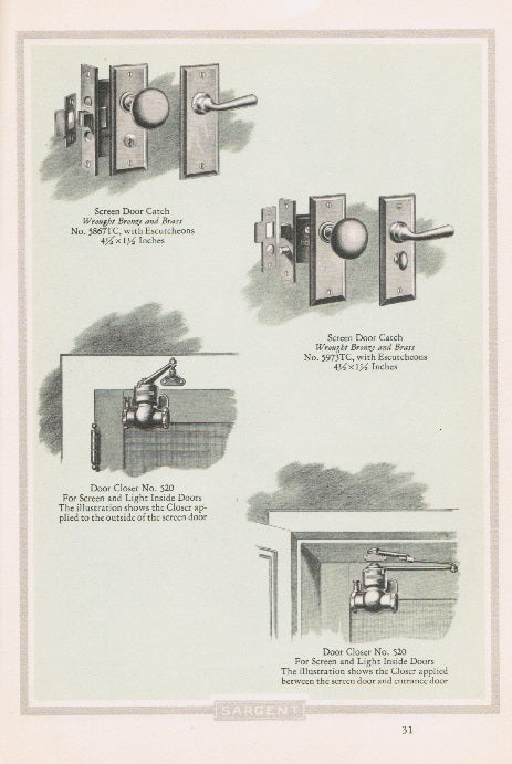 heavily illustrated c. 1927 sargent and company's "hardware for utility and ornamentation" softbound catalog