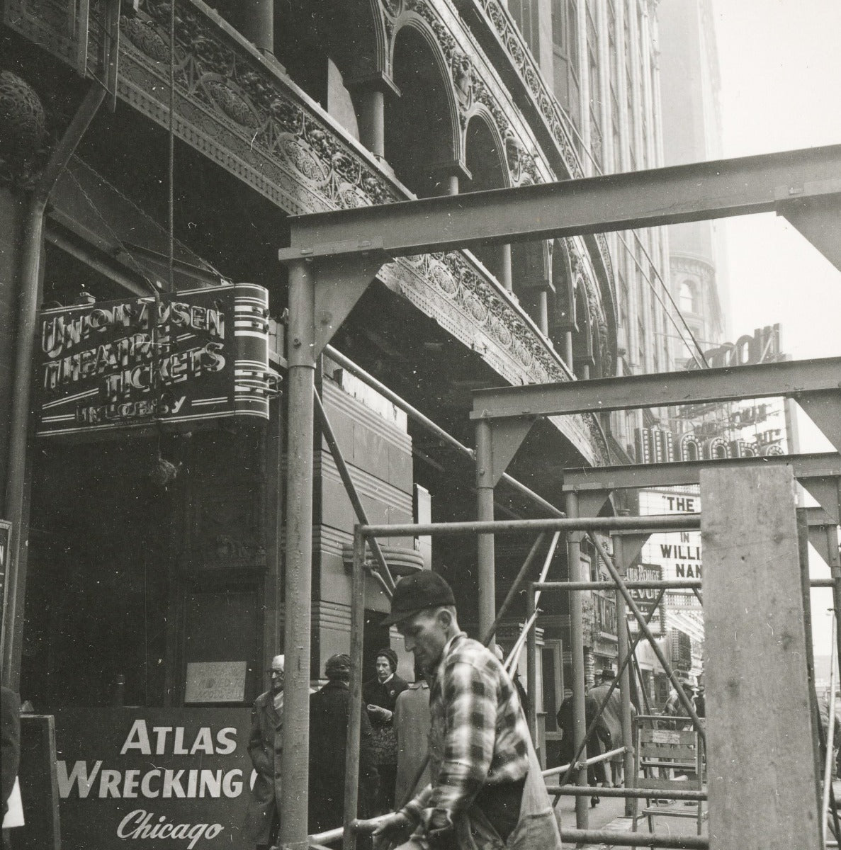 visually distinctive original 1892 exterior adler and sullivan schiller building or garrick theater terra cotta facade spandrel panel