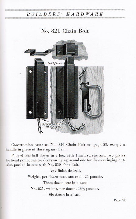 original softbound national manufacturing company "builders' hardware" catalog no. 21