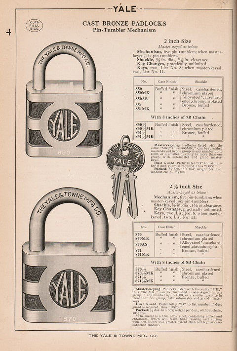 profusely illustrated out of print 1929 yale and towne manufacturing company hardcover illustrated "catalog no. 26"