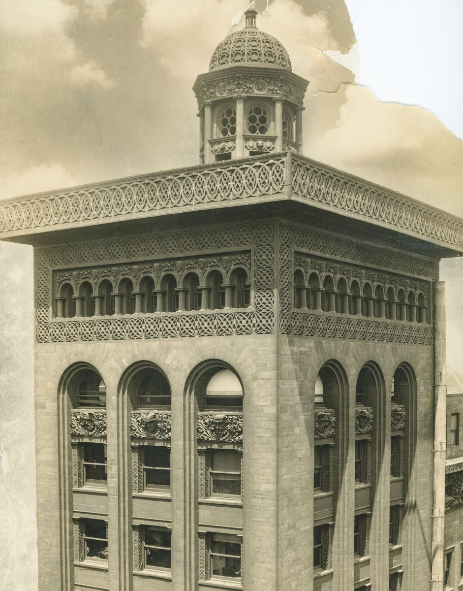original 1892 exterior schiller building or garrick theater terra cotta window surround module or panel executed by northwestern