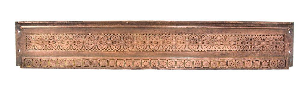 louis h. sullivan-designed original copper-plated ornamental cast iron chicago stock exchange building staircase riser fabricated by winslow brothers