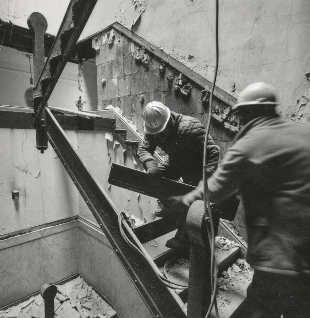 louis h. sullivan-designed original copper-plated ornamental cast iron chicago stock exchange building staircase riser fabricated by winslow brothers