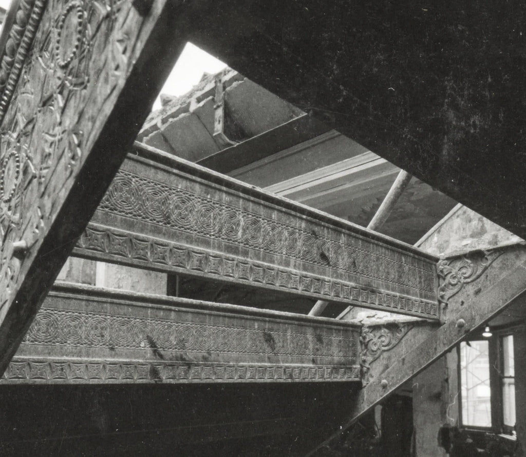 original 1894 louis h. sullivan-designed copper-plated cast iron chicago stock exchange staircase riser fragment by winslow brothers