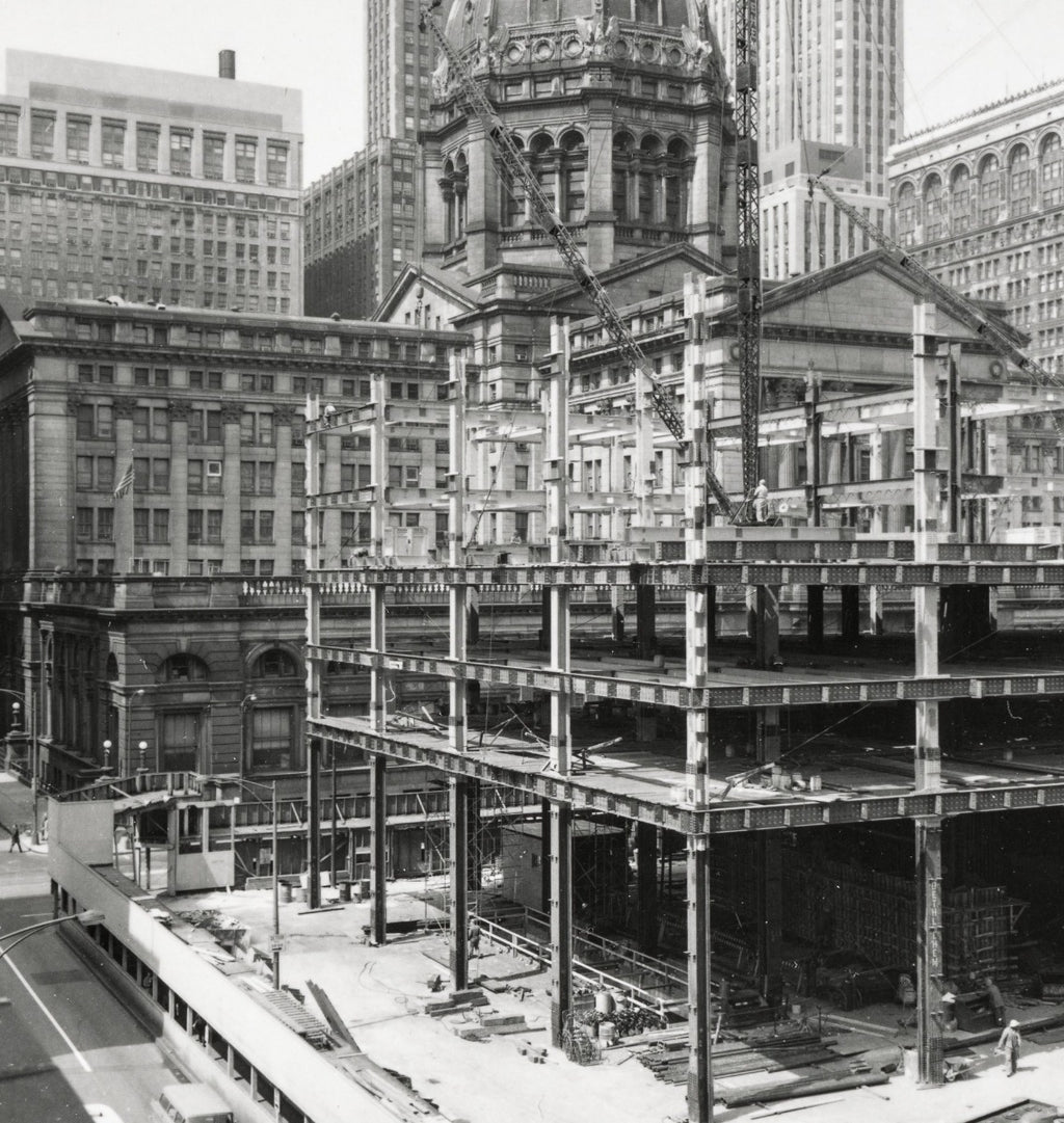 single original historically-important copper-plated cast iron elevator door ornament salvaged from henry ives cobb's federal building (1905)