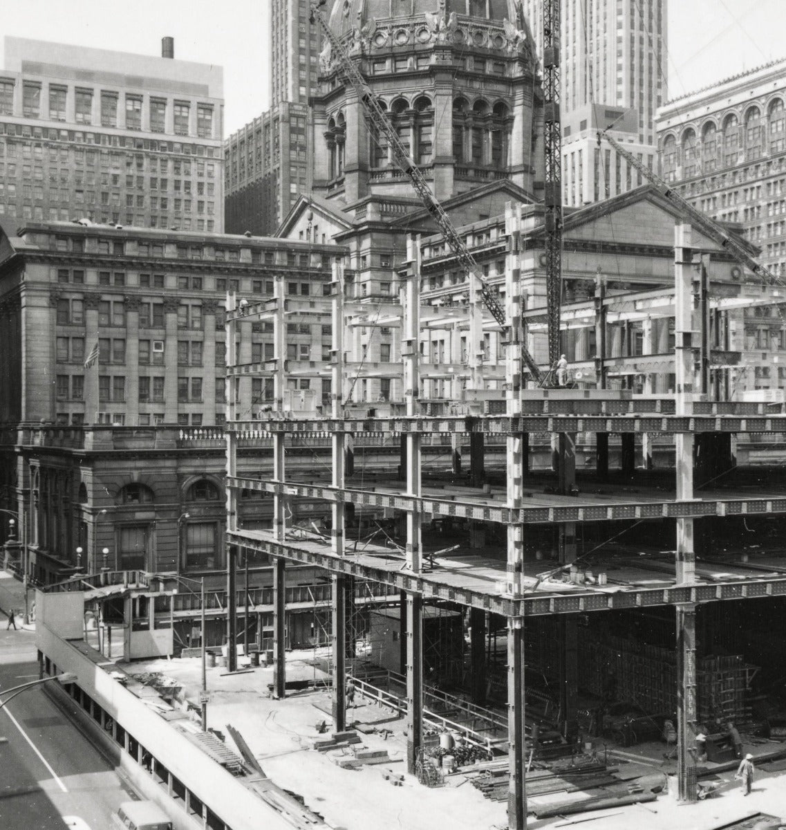 single original historically-important copper-plated cast iron elevator door ornament salvaged from henry ives cobb's federal building (1905)