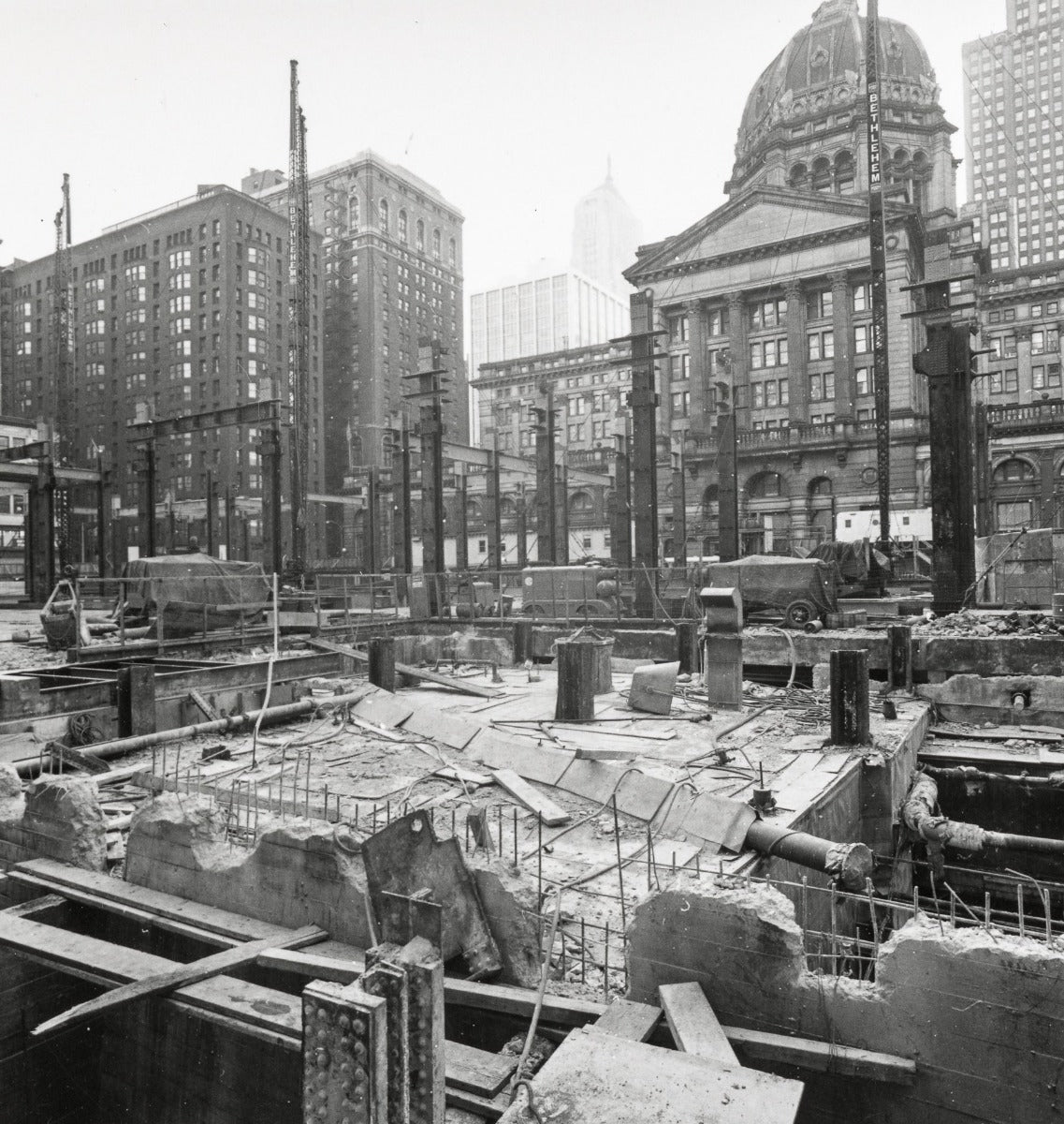 single original historically-important copper-plated cast iron elevator door ornament salvaged from henry ives cobb's federal building (1905)
