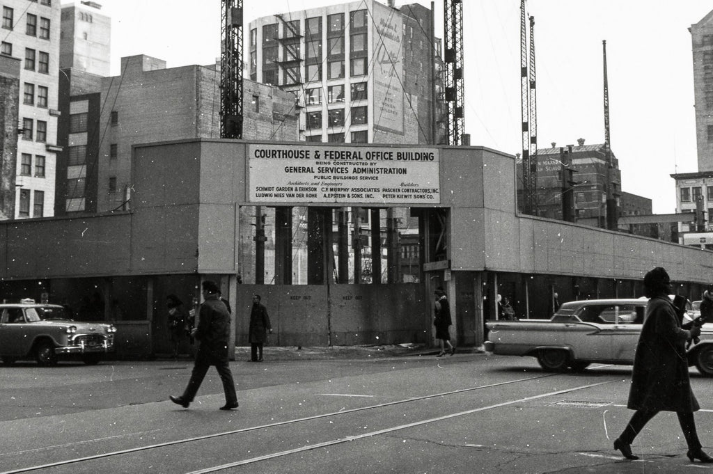 single original historically-important copper-plated cast iron elevator door ornament salvaged from henry ives cobb's federal building (1905)