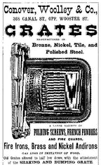 completely intact civil war-era heavily ornamented cast iron arch top interior residential black enameled fireplace summer cover with matching surround