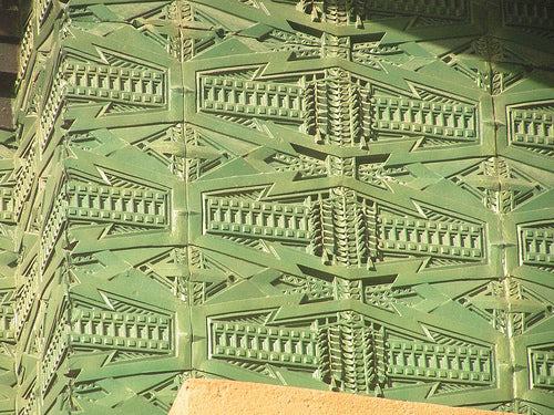 historically important early 20th century highly stylized frank lloyd wright-designed sumac pattern susan lawrence dana house exterior cast plaster frieze fragment