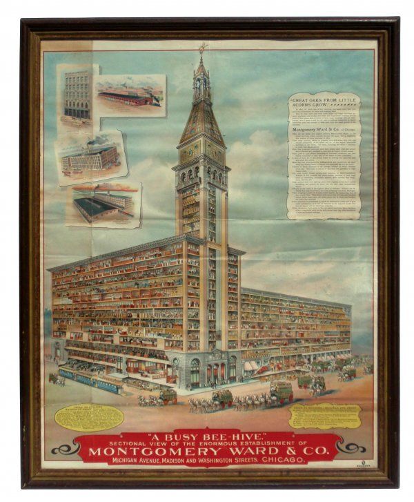 museum-quality gargantuan turn of the century riveted joint montgomery ward & company building observatory wrought bronze weathervane head fragment