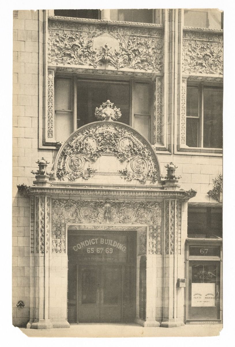 rare museum-quality 1898-99 cast bronze louis h. sullivan-designed bayard-condict building office door letters mailslot