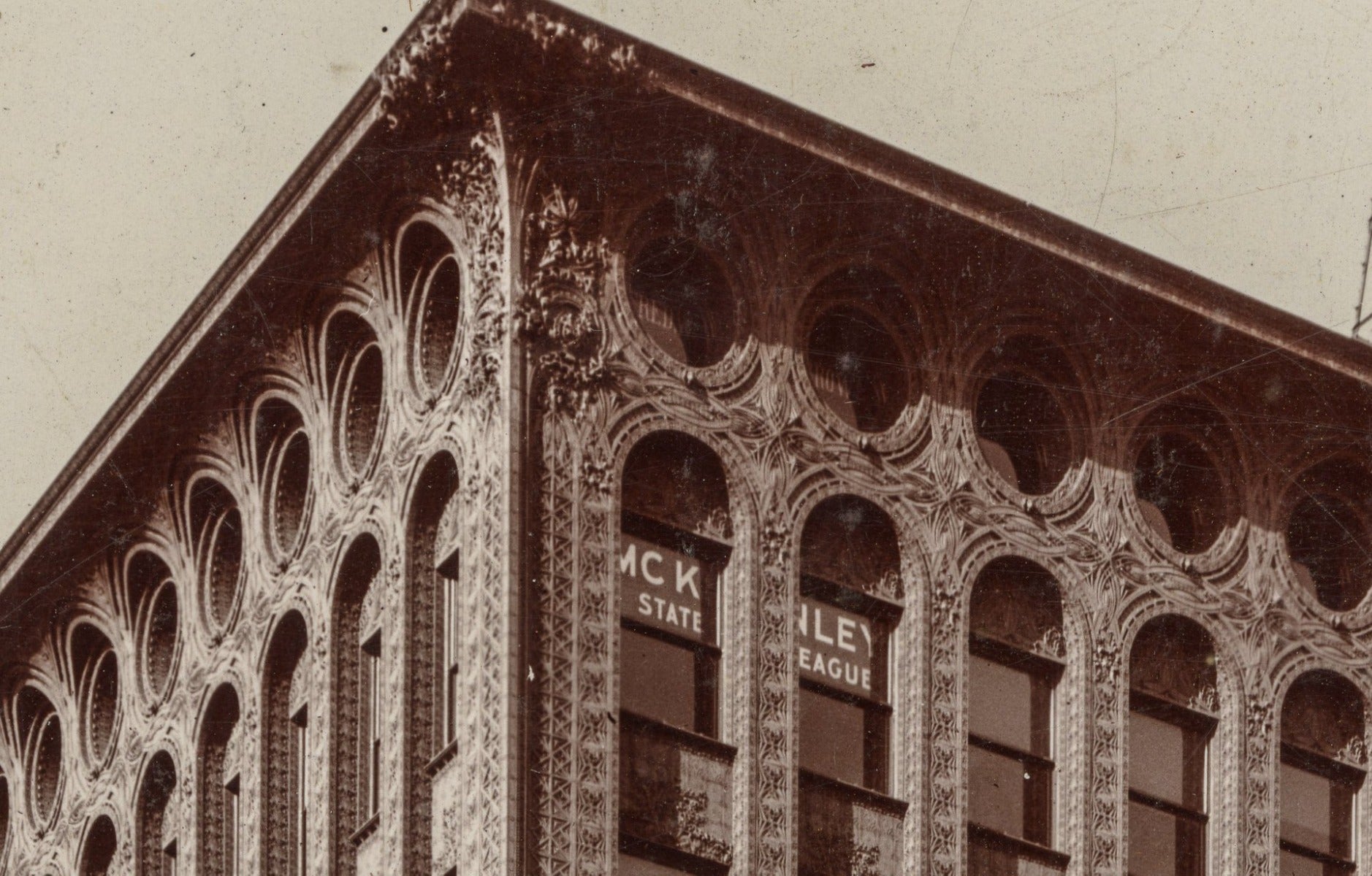 museum-quality 19th century louis h. sullivan-designed ornamental cast iron guaranty building office door mail chute