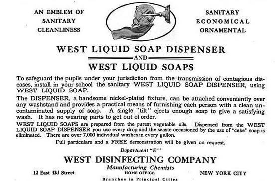 well-maintained original early 20th century penn station interior lavatory tilting glass orb soap dispenser