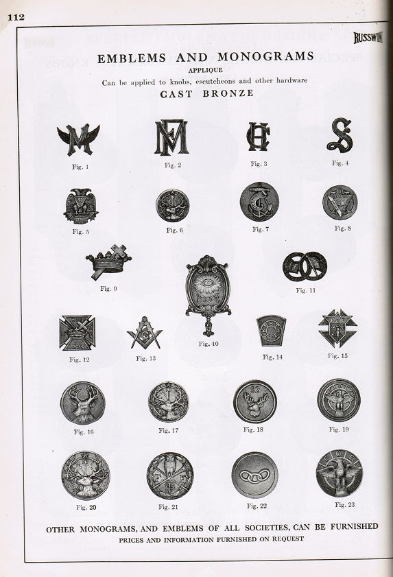 highly collectible c. 1920 russell and erwin manufacturing company's "catalogue of hardware" volume 11