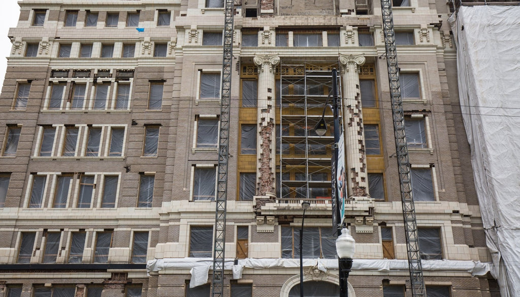 original 1914 white glazed terra cotta fluted column fragment salvaged from cook county hospital