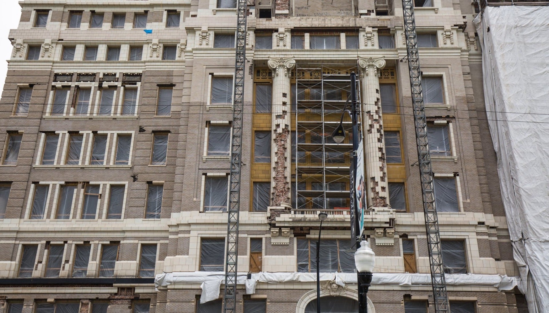 original 1914 white glazed terra cotta fluted column fragment salvaged from cook county hospital