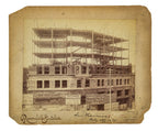 rare original mounted runnels and stateler construction photographic image of burnham and root's of old chronicle building, located 690 market street, san francisco, ca.