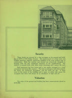original foldout brochure for william f. tempel and company's three-story florentine apartments, located at 5739-5745 north ridge avenue, chicago, il.