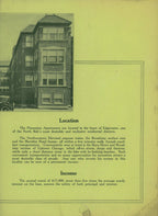 original foldout brochure for william f. tempel and company's three-story florentine apartments, located at 5739-5745 north ridge avenue, chicago, il.