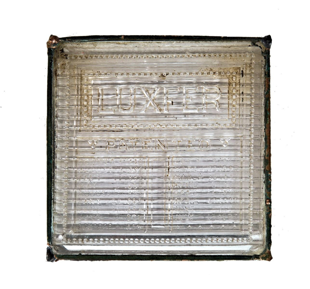 large lot of original 19th century rookery building luxfer prism glass tiles with intact sodered-joint copper caming