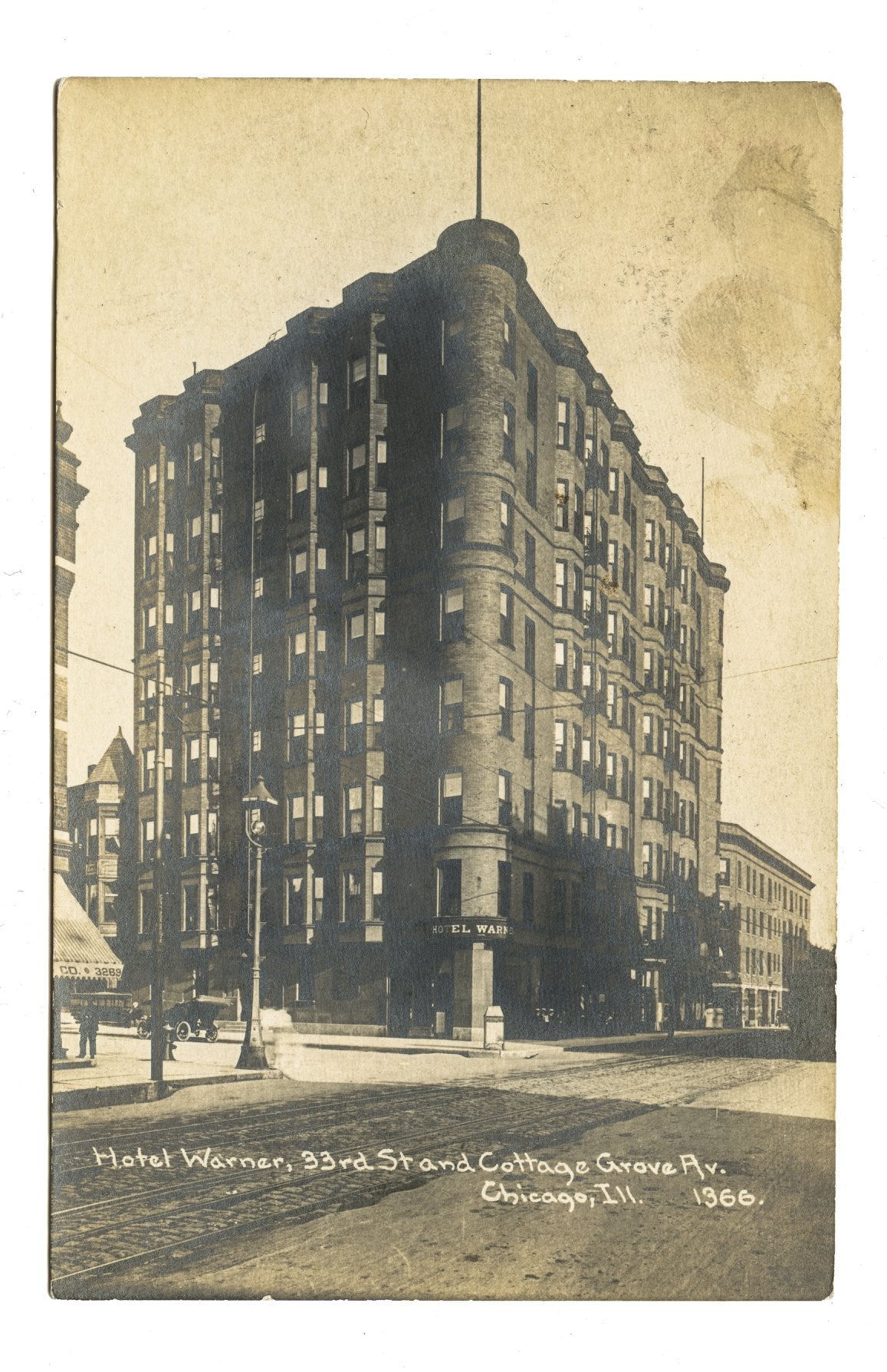 original 1930s-40s matchbook cover from the warner hotel tap room, located at 3301 cottage grove avenue, chicago, il.