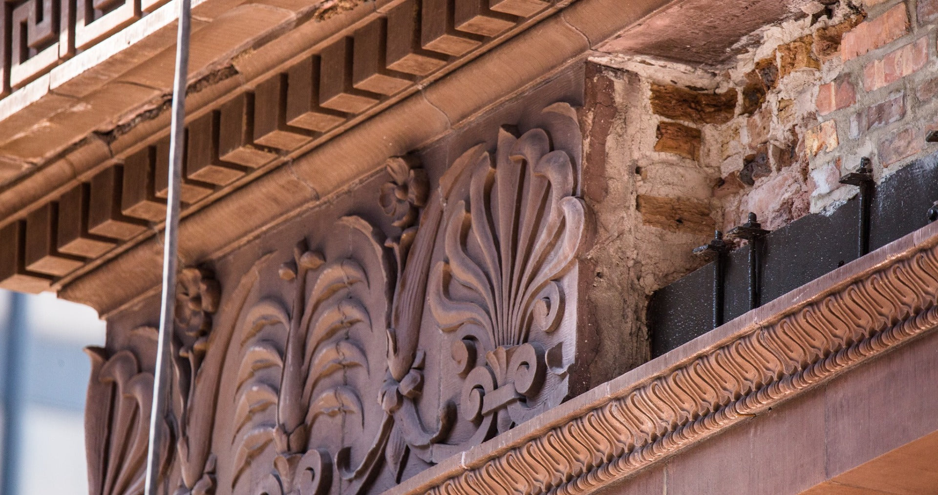 faithfully recast martin roche-designed marquette building terra cotta panel fabricated for building's restoration in 2019