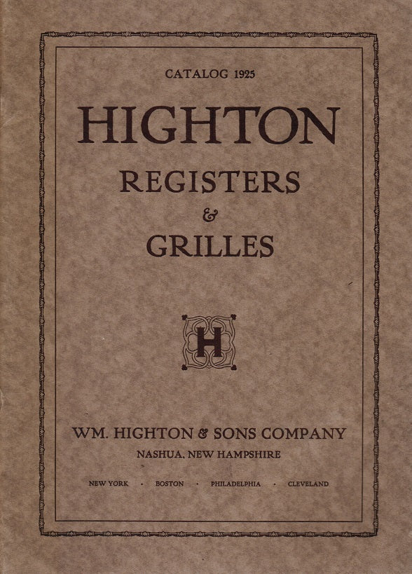 original  c. 1925 highton pocket book or booklet catalog containing several residential and commercial grilles and registers