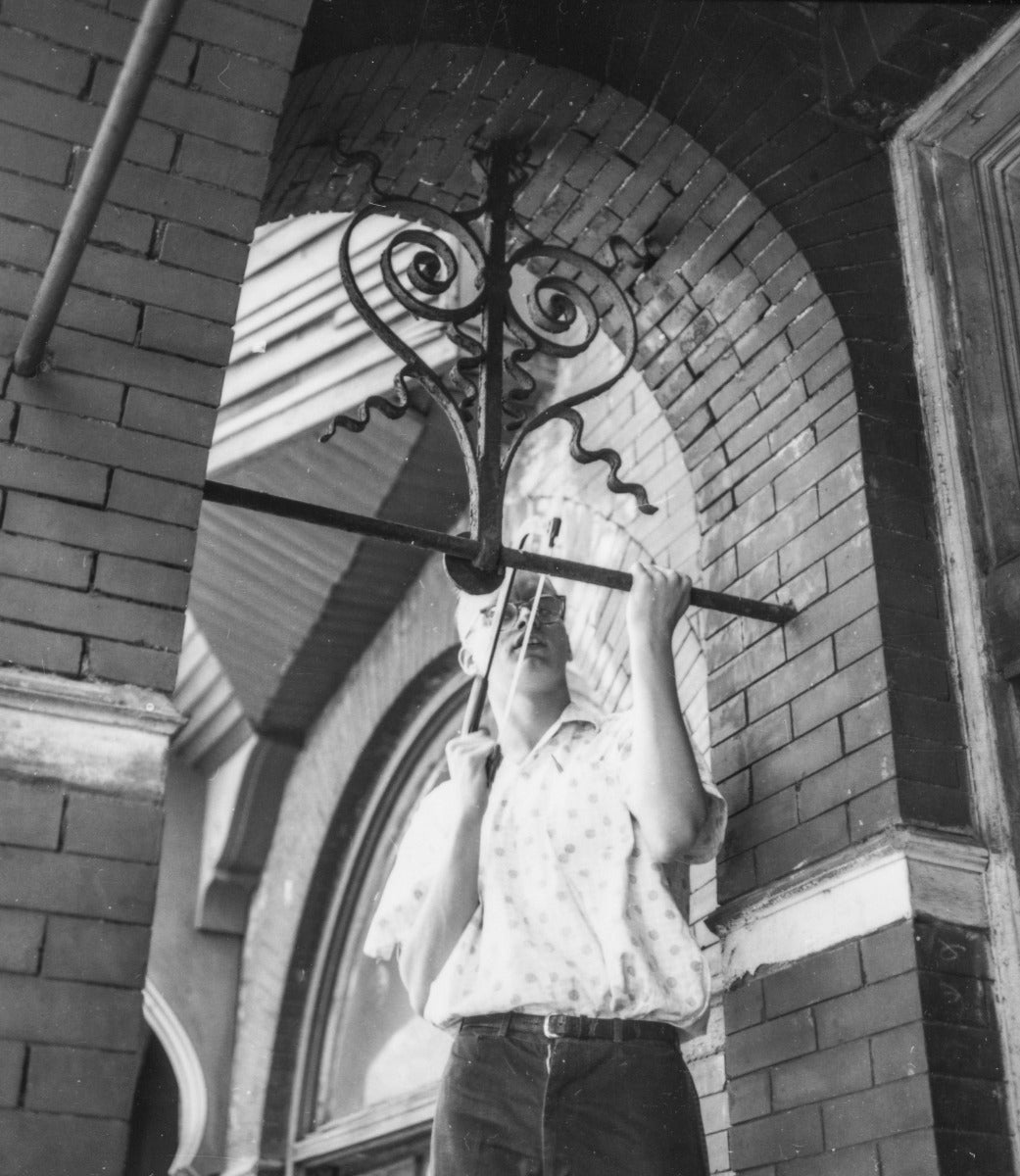 well-documented original john edelmann-designed ornamental cast iron tie-rod plate salvaged from dankmar adler's 1885 house