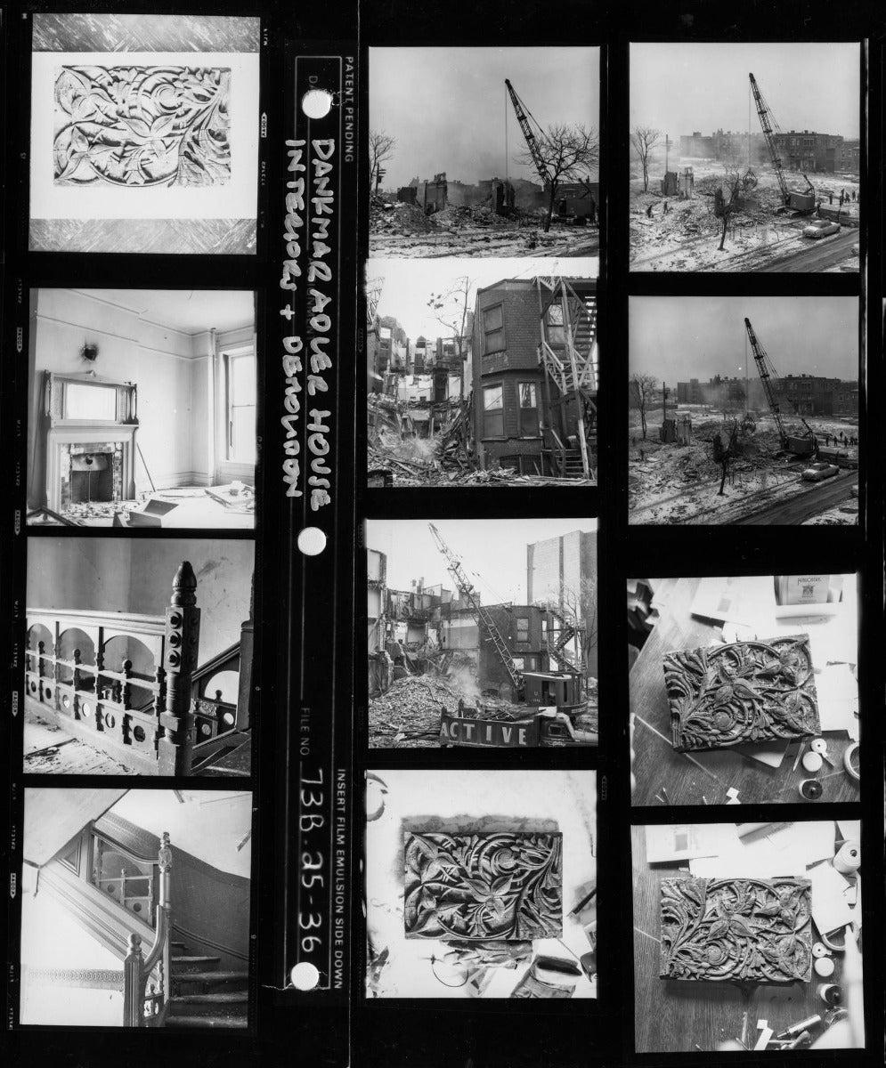 well-documented original john edelmann-designed ornamental cast iron tie-rod plate salvaged from dankmar adler's 1885 house