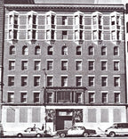 heavy cast bronze metal chicago ywca hotel building 7th floor key fob with double-sided numbers containing black enameled inlay