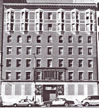 elegantly designed late 19th century ywca building exterior glazed terra cotta entrance surround frieze panel with salmon-colored finish