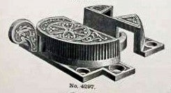 single oversized hard to find c. 1870's "real bronze" antique american interior residential and/or commercial "burglar-proof" decorative window sash lock with keeper