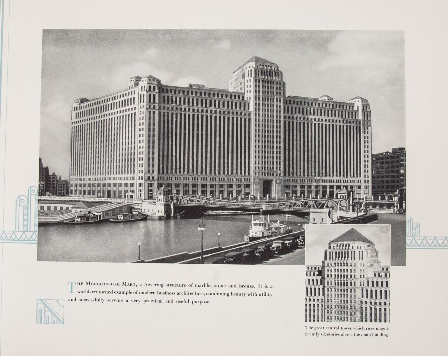 very rare 1930 oversized profusely illustrated chicago merchandise mart building dedication book